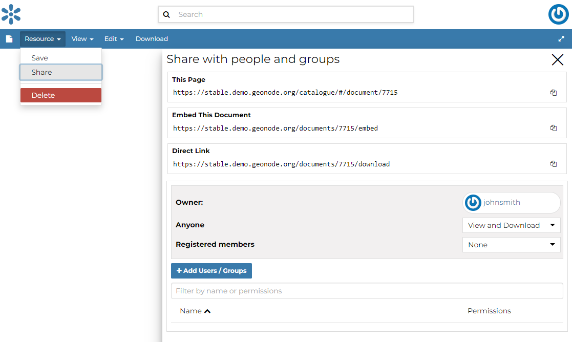 Document Information — GeoNode master documentation